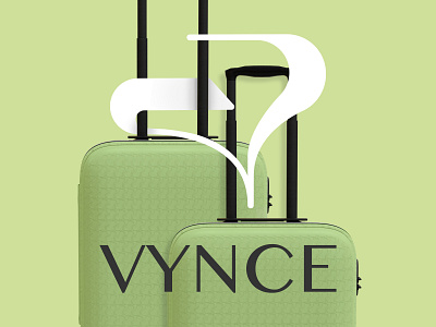 Vynce Logo Design brand identity branding graphic design green logo logo design logo designer logomark minimal logo mockup pastel suitcase visual identity