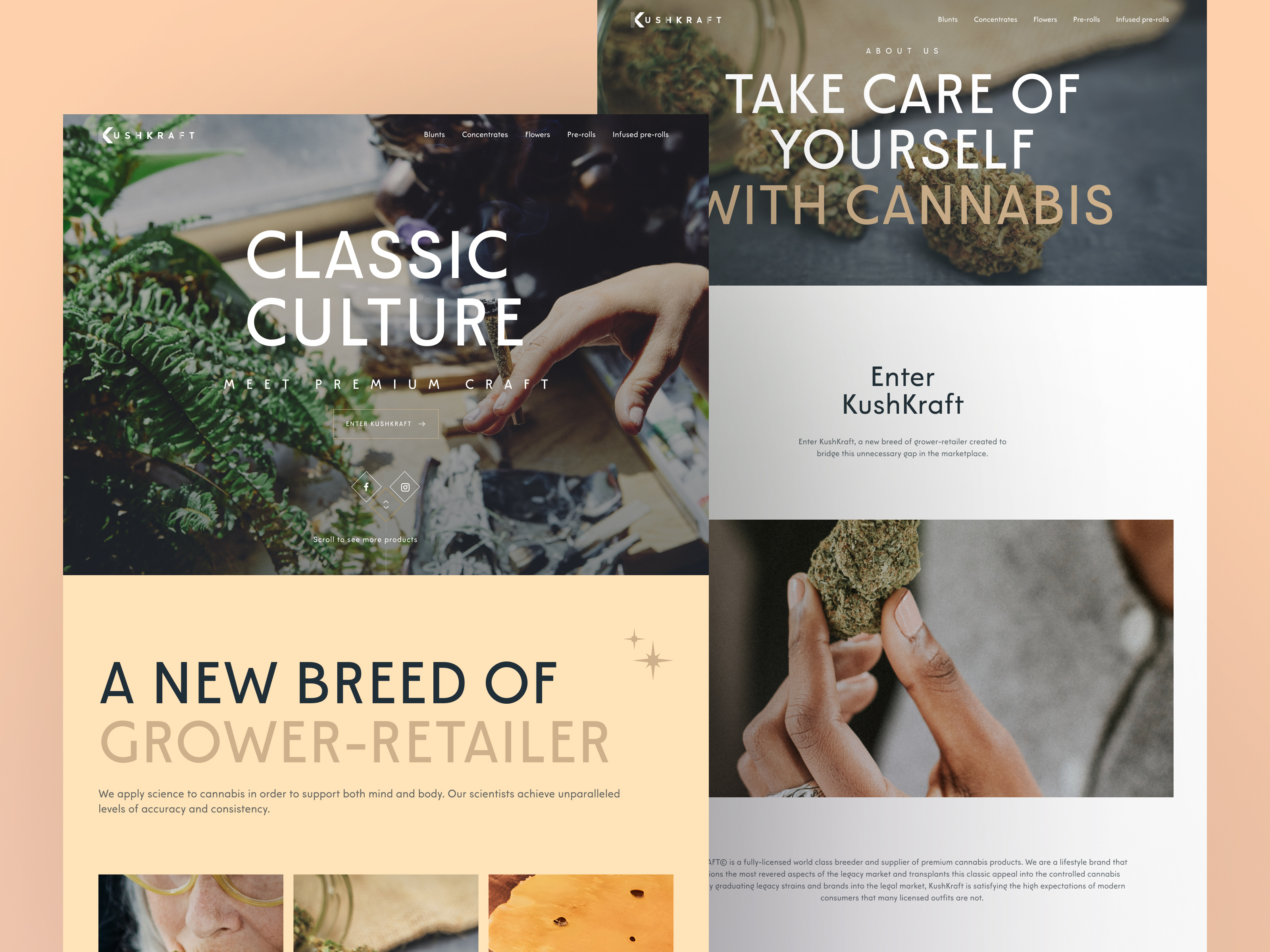 Kushkraft - Grower-Retailer of Cannabis branding cannabis cbd clean clean design creative product design ux web