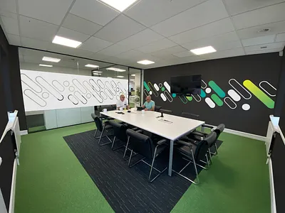 Mint Tech - Meeting Room brand design design graphic design office graphics office signage reynolds press signage signage design wall graphics
