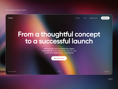 Website concept for a digital agency with beautiful gradients design figma graphic design landing page photoshop ui ux web design
