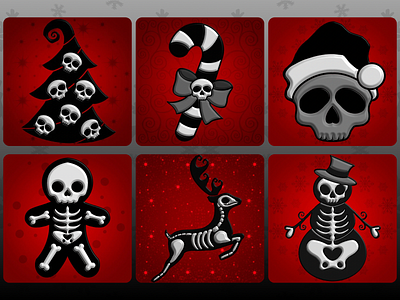 Skull/Skeleton Christmas | Black & White | Red Backgrounds 3d art affinity photo beveled pattern black and red black and white candy canes christmas pattern christmas trees edgy christmas gingerbread man gothic christmas gothic pattern procreate pattern reindeer santa claus skeleton skull christmas skull pattern skulls snowman