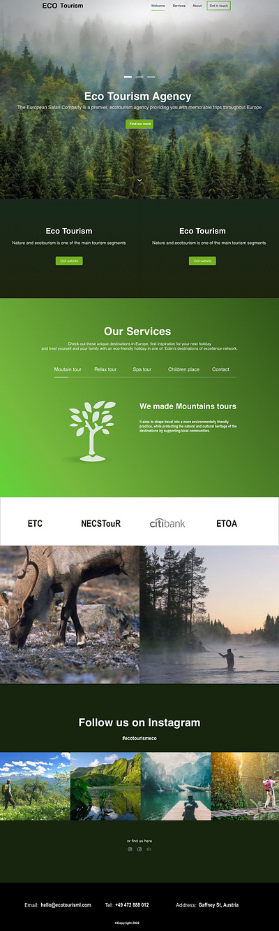 Eco Tourism Project branding design figma graphic design landingpage logo ui ux webdesign