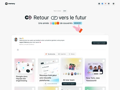 Year in Review 🔄 branding cards clean design homepage memories memory menu product design report toggle wrapped year in review