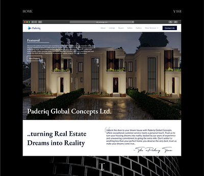 Home Page for Paderiq - Real Estate Website clean design image minimal presentation presentation design real estate saas shots ui ui design ux ux design web web app website