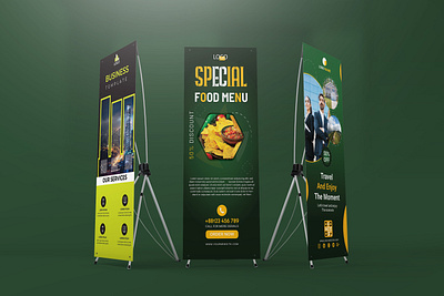 Roll up banner design/business/travel/food banner design food roll up new roll up banner presentation roll up top design