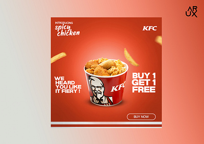 Kfc Fried chicken social media post 3d animation branding graphic design logo motion graphics ui