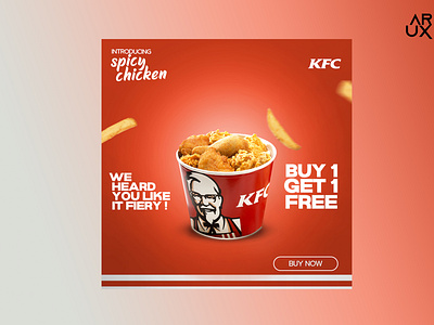 Kfc Fried chicken social media post 3d animation branding graphic design logo motion graphics ui