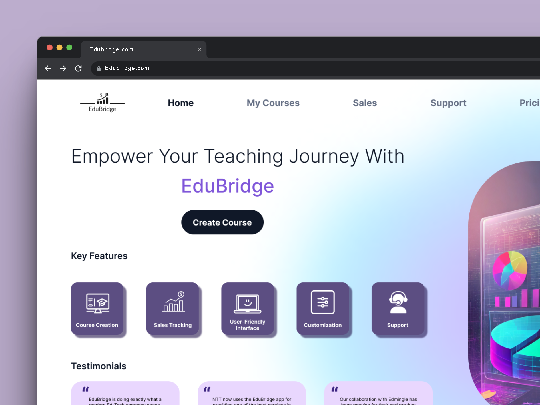 EduBridge - LMS Platform 30 day challenge animation design design challenge figma jitter motion graphics portfolio typography ui