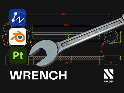 Wrench 3d autocad blender dwg dxf tool wrench