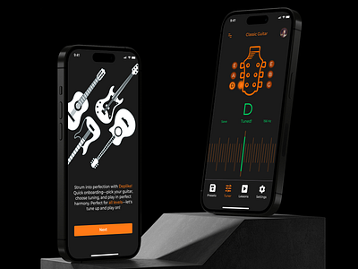 Tuner UX / UI Design Case Study app application branding design graphic design guitar mobile music prototyper tuner ui user experience user interface user research ux vector
