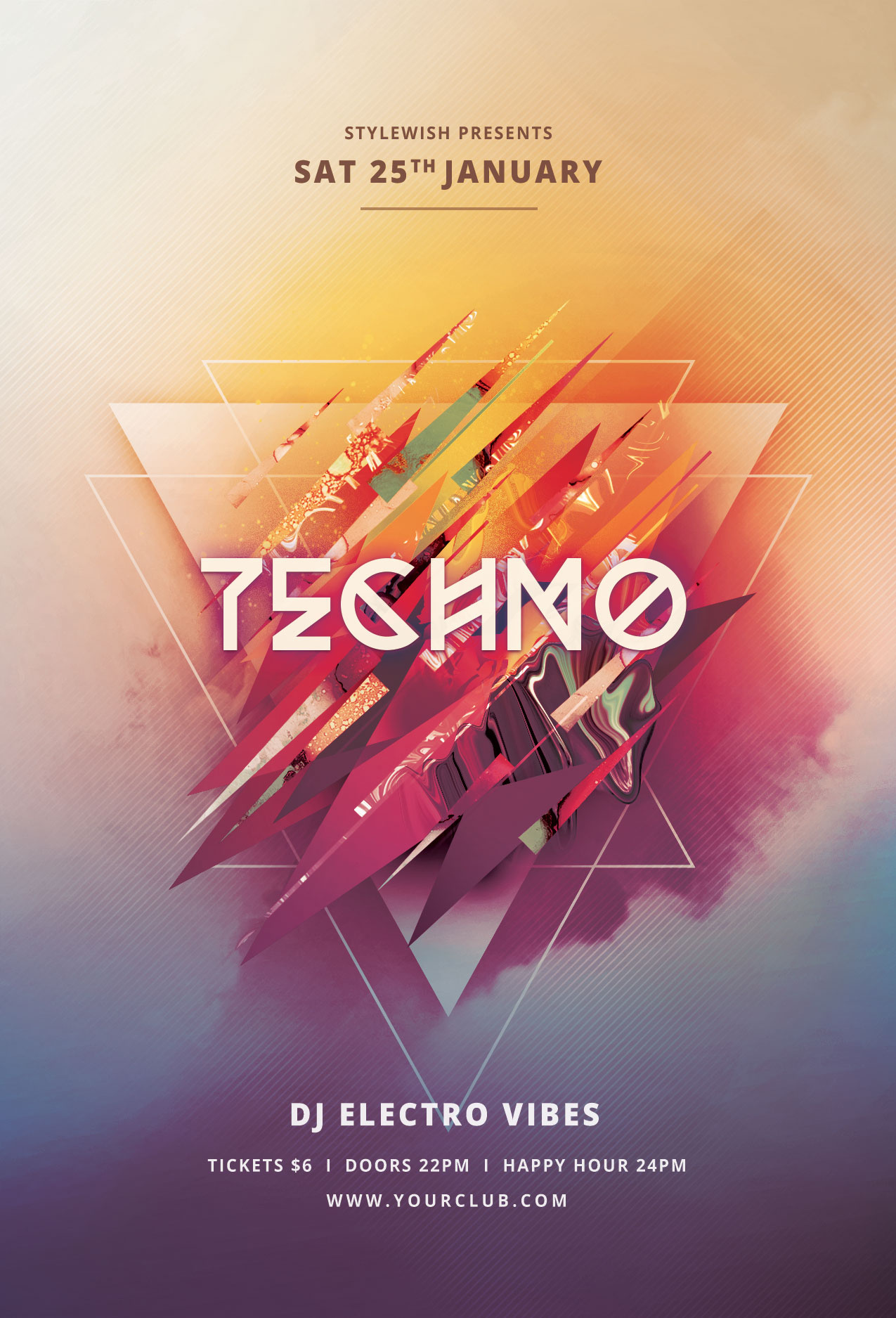 Techno Flyer abstract creative design download envato flyer graphic design graphicriver photoshop poster psd template unique