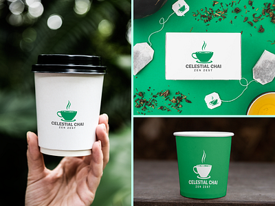 CELESTIAL CHAI branding coffe design graphic design illustration logo photoshop tea typography vector