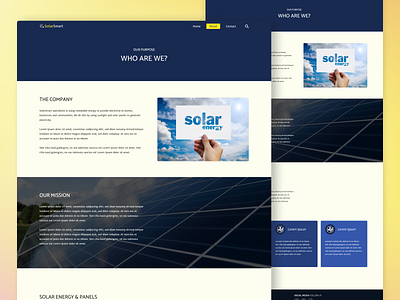 SolarSmart, About Us Page about us ui web design