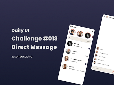 Daily UI Challenge #013 : Direct Message dailyui mobile ui