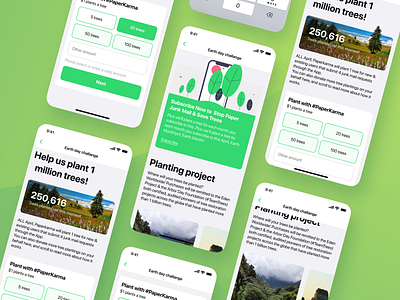 PaperKarma: In App Event earthday innovation lightmode paperkarma sustainability ui ux widget
