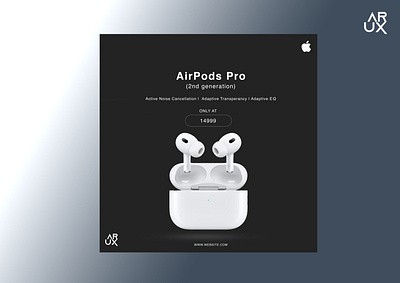 airpods pro simple social media post design 3d animation branding graphic design logo motion graphics ui