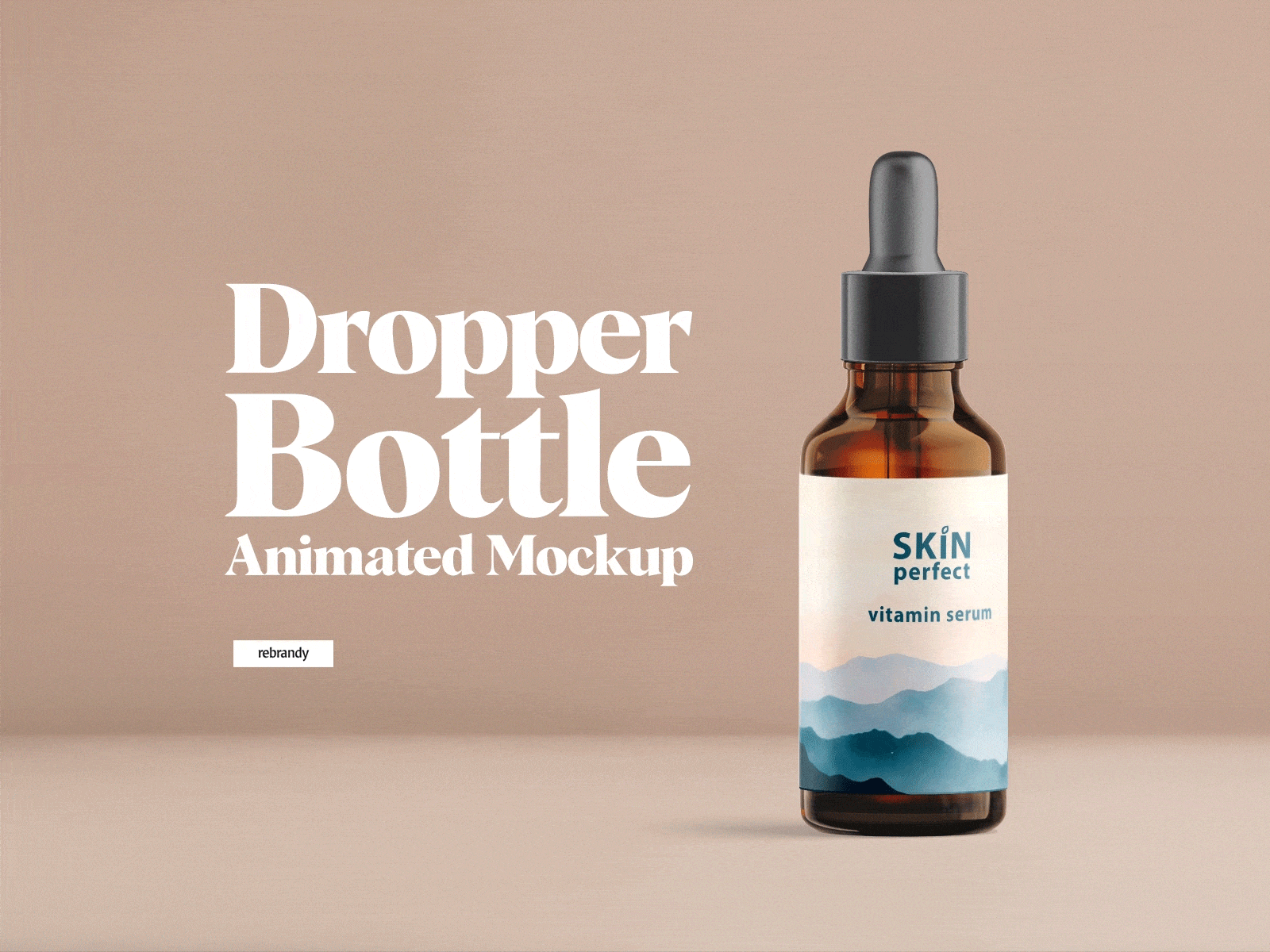Dropper Bottle Animated Mockup skincare packaging