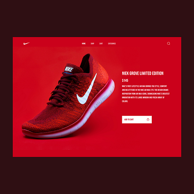 Nike Shoe Web Hero Section figma figma design hero section modern ui nike shoe product design red color ui ui ui ux ux web design web ui