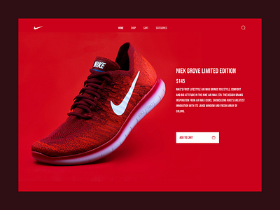 Nike Shoe Web Hero Section figma figma design hero section modern ui nike shoe product design red color ui ui ui ux ux web design web ui