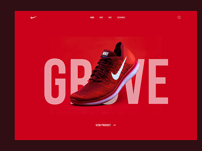 Nike Shoe Web Hero Section branding graphic design header section hero section minimalistic modern design red ui ui ui ux web design