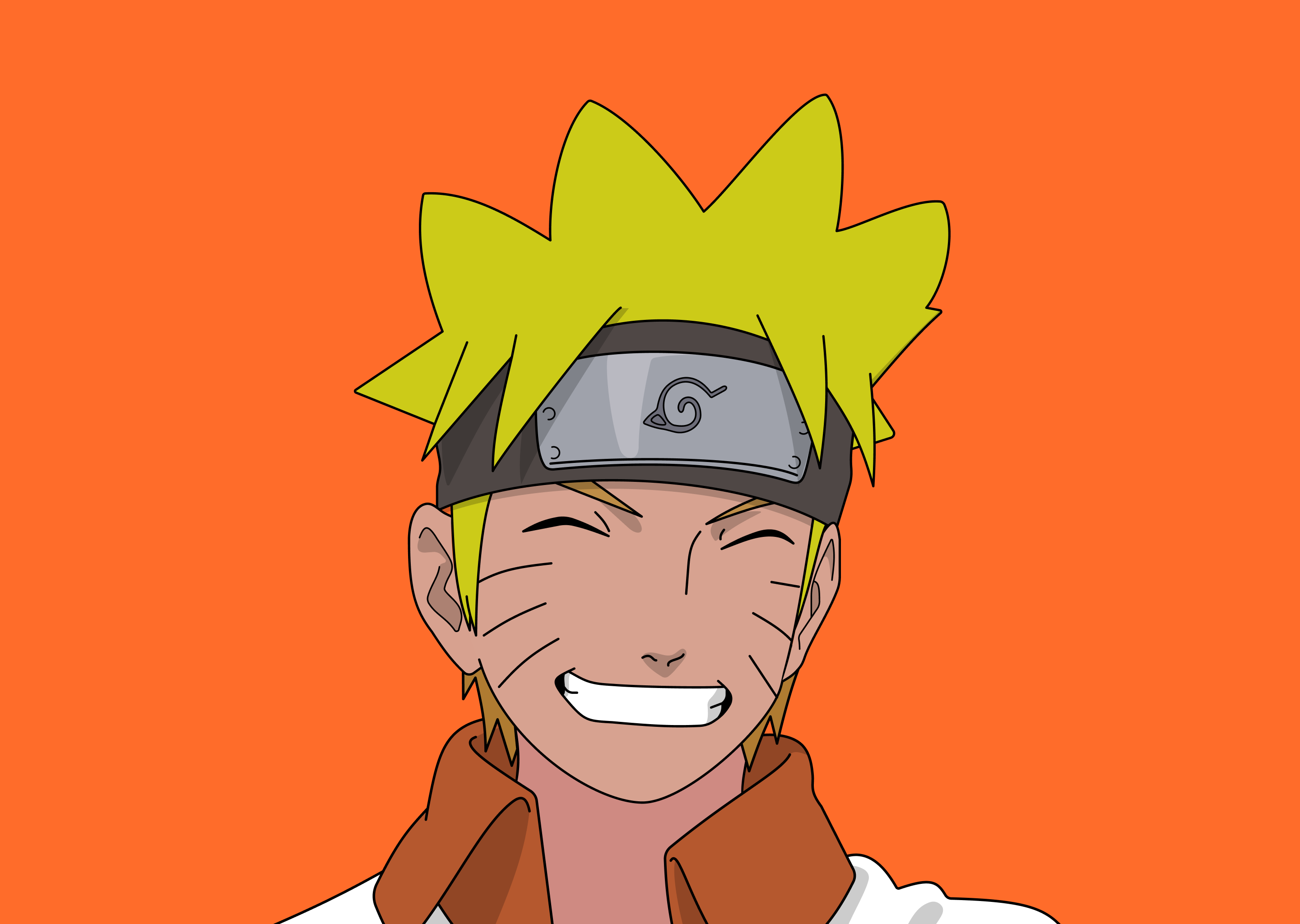 Naruto (Day 10/30 Vector Art Illustration) adobe anime art colorful dailyui design drawing figma graphic design headband illustration illustrator leaf manga naruto shadow sketching smile ui vector