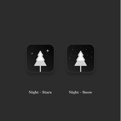 Icon Design app christmas dark icon night tree ux