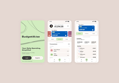 UI // BudgetWise – Mobile Financial Layout bank banking concept design financial financial app fintech flat minimal mobile app mobile ui prototype ui ux
