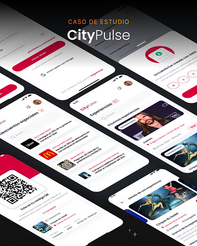 CityPulse app mobile design events experience map mockup ui ux