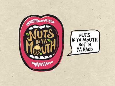 Nuts in ya mouth (2013) character food graphic design logo mouth nuts