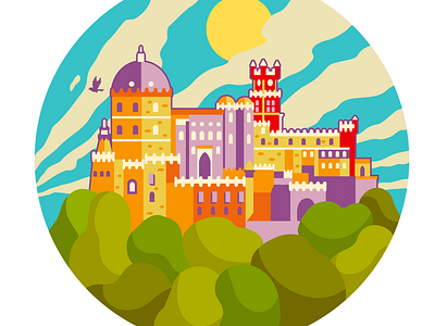 Sintra village illustrations 2d 2d vector branding design graphic design illustration sintra vector