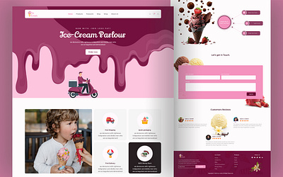 Ice-Cream Website Design branding design e commerce freelancedesigner landingpage ui uidesign uidesigner ux websitedesigne websitedesigning