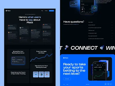 Pikkit Web Design branding dark theme design graphic design interaction design interface sports sports betting ui user experience user interface ux web web design web layout web marketing web page website website design website page