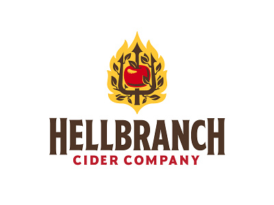 Hellbranch Cider Company branch branding brewery can cider fire hell labels logo package tree