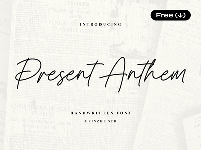 Present Anthem — Handwritten Font beauty calligraphy chic design download elegant font free freebie handmade handwritten lettering pixelbuddha romantic typeface typography wedding