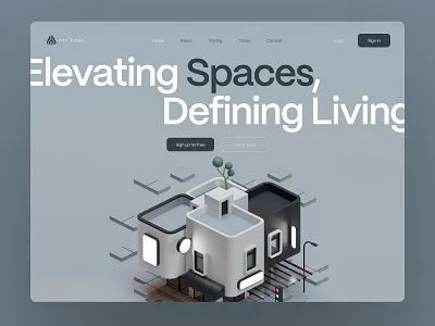 Architecture AI Design tool Website landing page 3d ilusstration ai architecturaldesign architecture design design tool innovationinarchitecture intuitivedesign tools ui ux web design web development website design website development