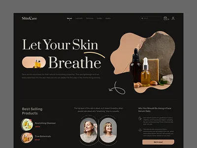 Showcase Skin Care Ecommerce Shop Website Design beauty care website cosmetics cosmetics store cosmetics website ecommerce header design landing page pixavail studio product design product landing page product showcase shopify store skin care website design skincare ui uidesign userinterface uxdesign website website design woocommerce