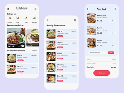 Food App app design food app ui