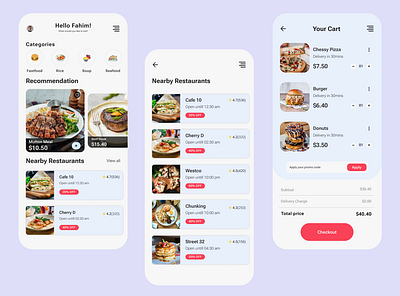 Food App app design food app ui