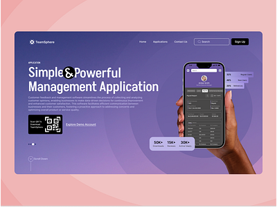 HR App Landing Page branding erpapp hr dashboard landing page logo ui ux v