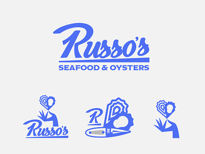 Russo's Seafood & Oysters branding design graphic design illustration logo oysters seafood type typography vector