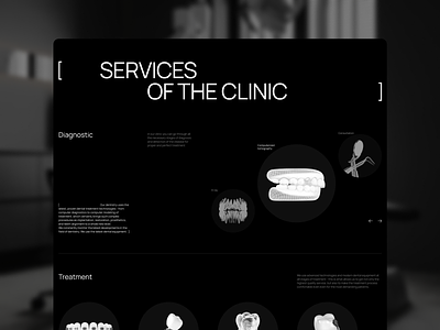 Services on the website of a dental clinic dental dental clinic dental clinic website design premium premium website services site ui uiux ux web design web production website