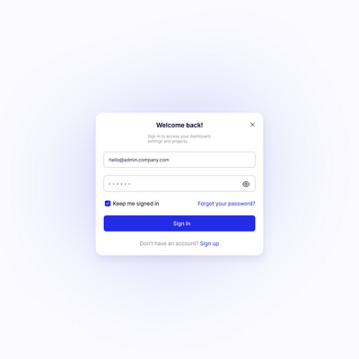 Minimal login ui