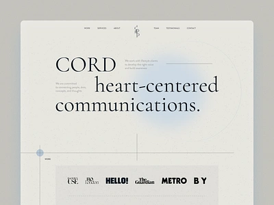 cord comms agencie beauty brand branding communication desktop events femtech graphic design landing landing page logo magazine marketing palette pr tech ui web design website