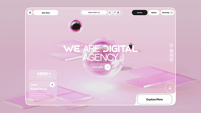 Digital Agency Website Design 3d graphic design ui