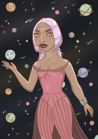 Galaxy princess characterdesign digitalart illustration
