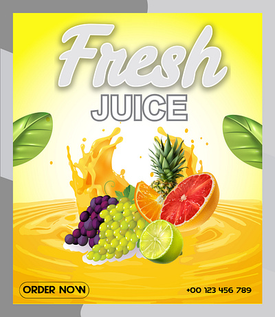 juice poster design template vector 3d animation app branding business card design design graphic design illustration logo monir360 ui