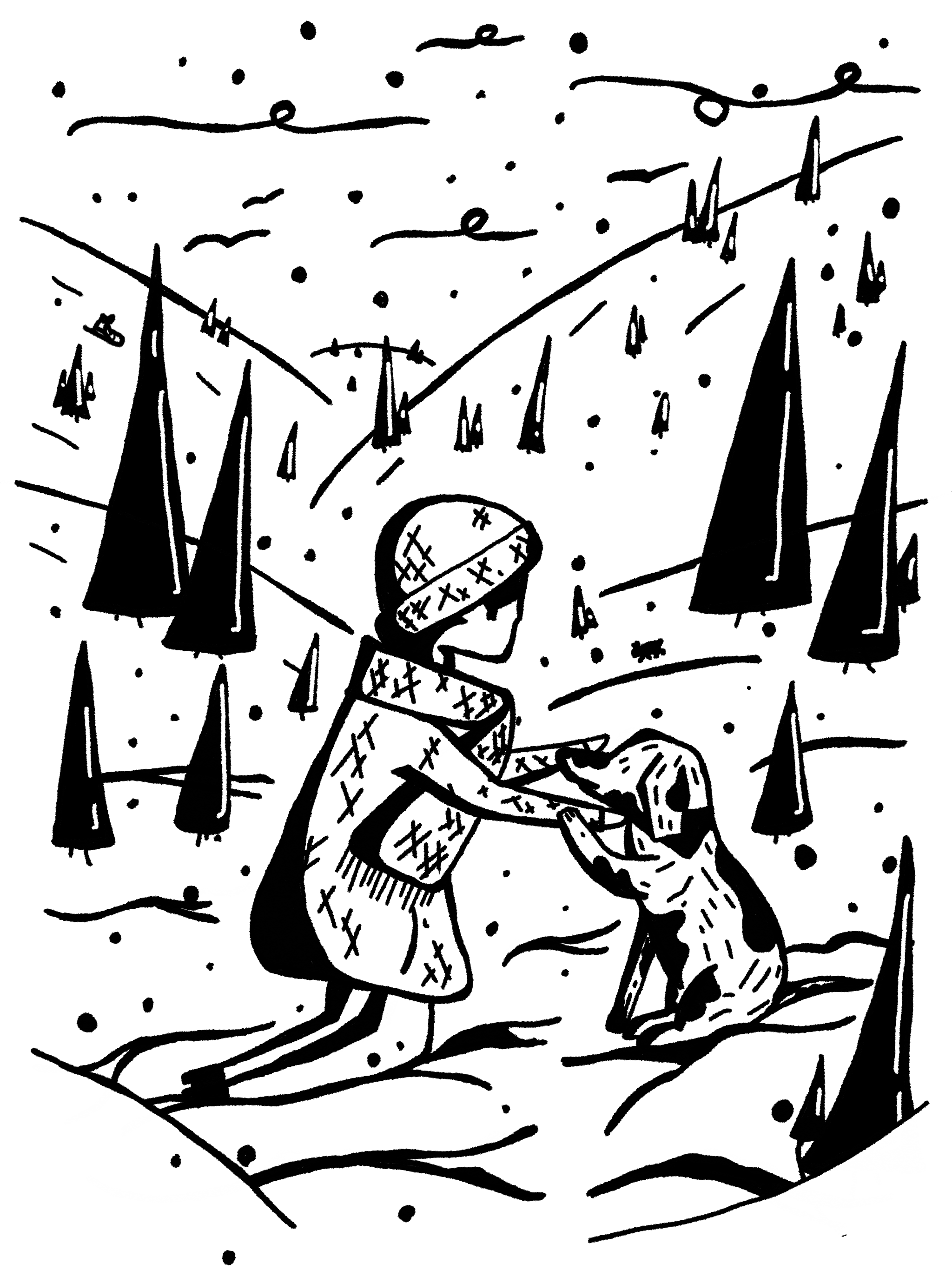 Winter pals character character design christmas dog drawing fresco friends graphic illustration simple sketch winter