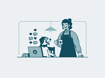 Illustration - Jodder agency branding dog illustration illustrator retro social media vector