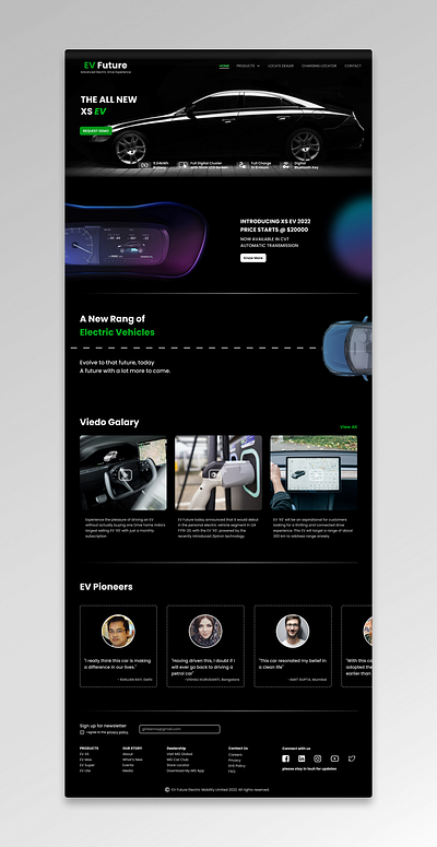 EV Future web page design ev future ui ui ux user experience user interface ux web web design web page website