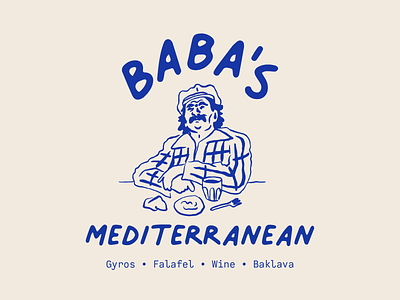 Baba's Mediterranean branding illustration logo mediterranean restaurant